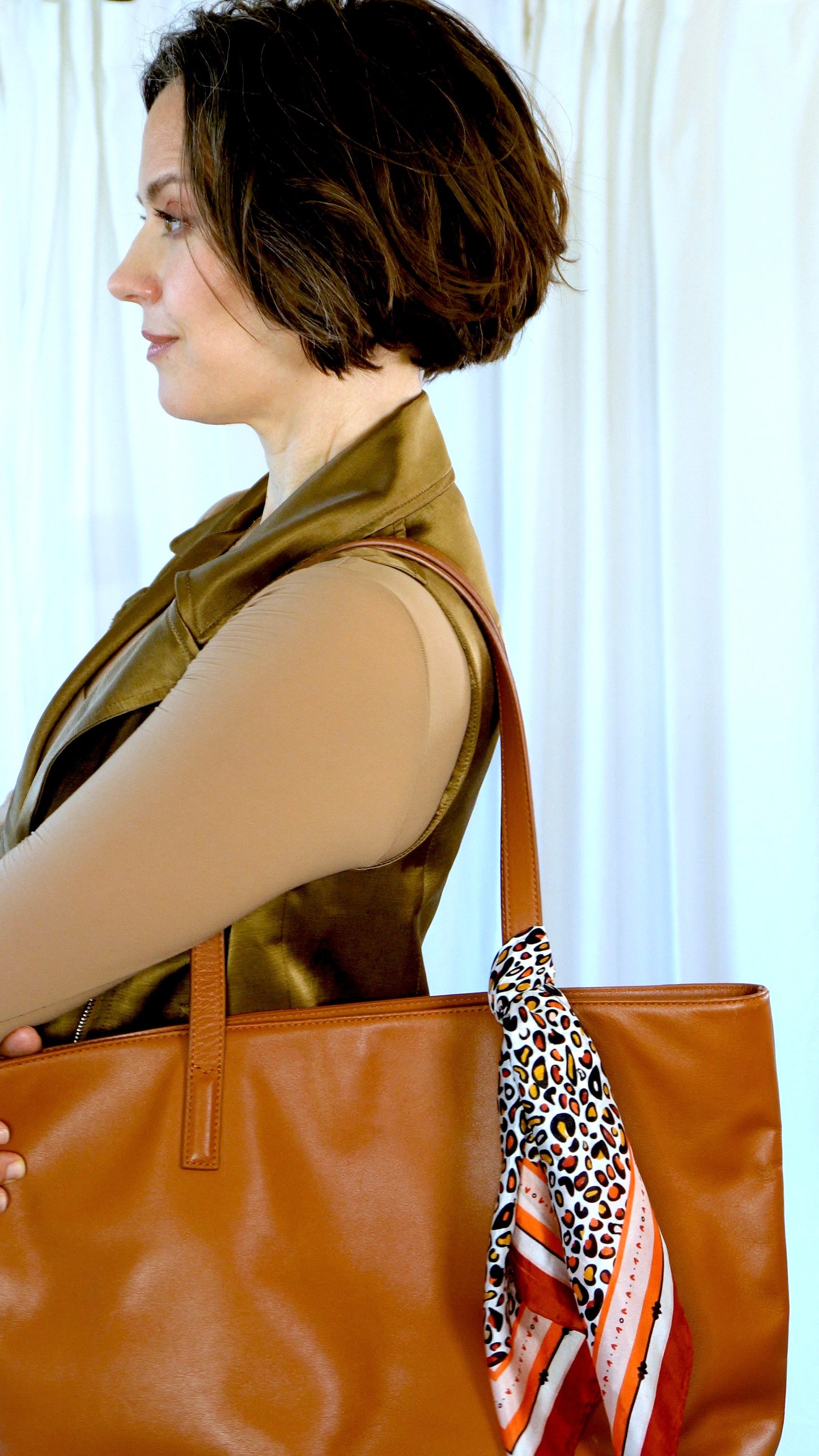 Loren 100% Silk Scarf | Red Leopard Print Scarf | Lightweight Silk