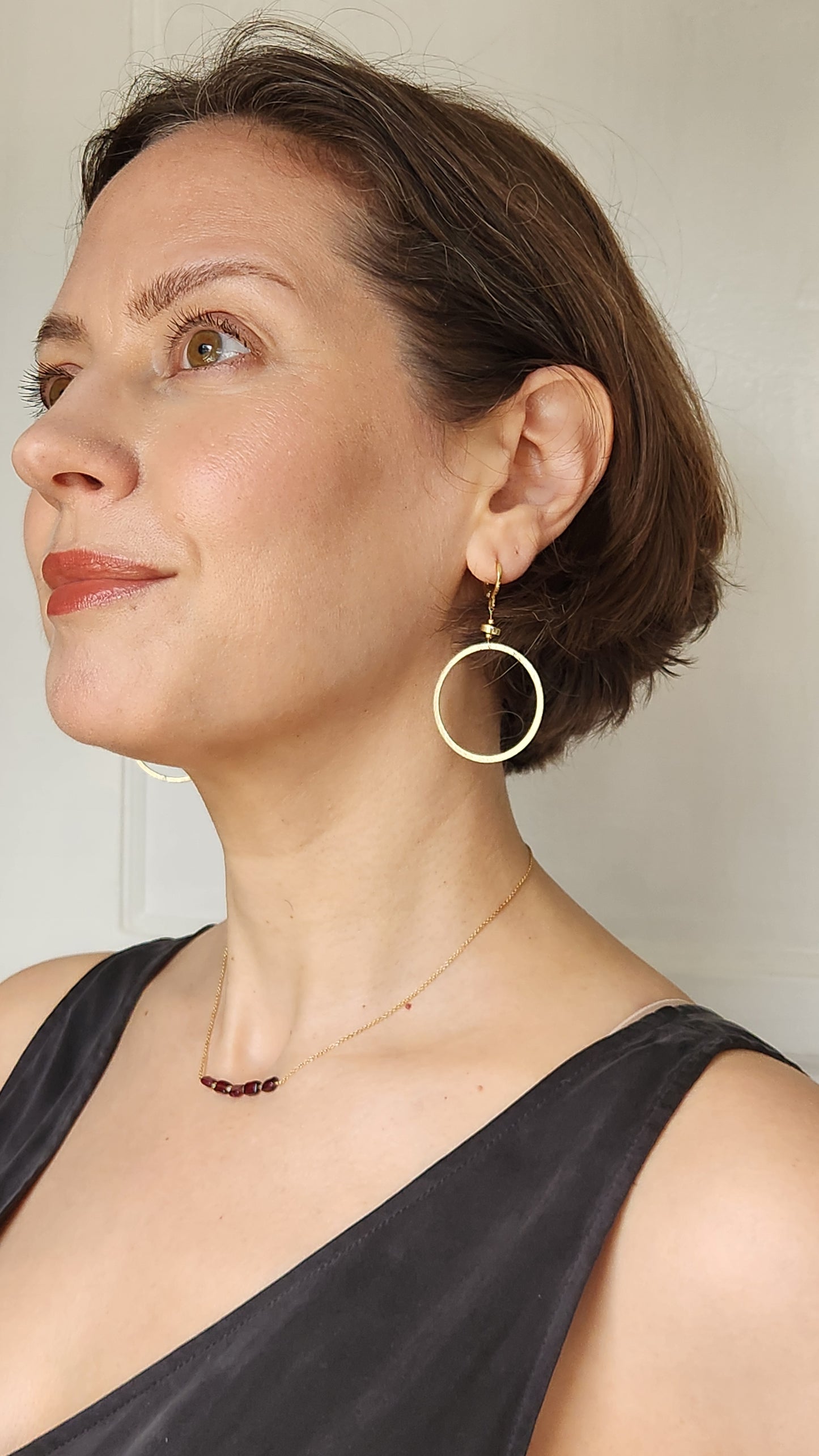 Dramatic Dangle Circle Earrings 18k Gold plated ear clasps