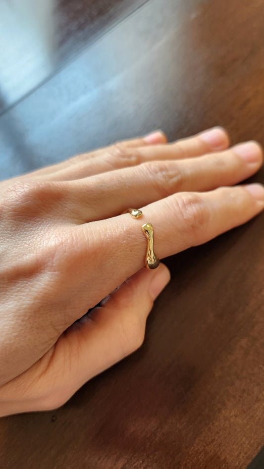Wave Open Ring 18k Gold Plated