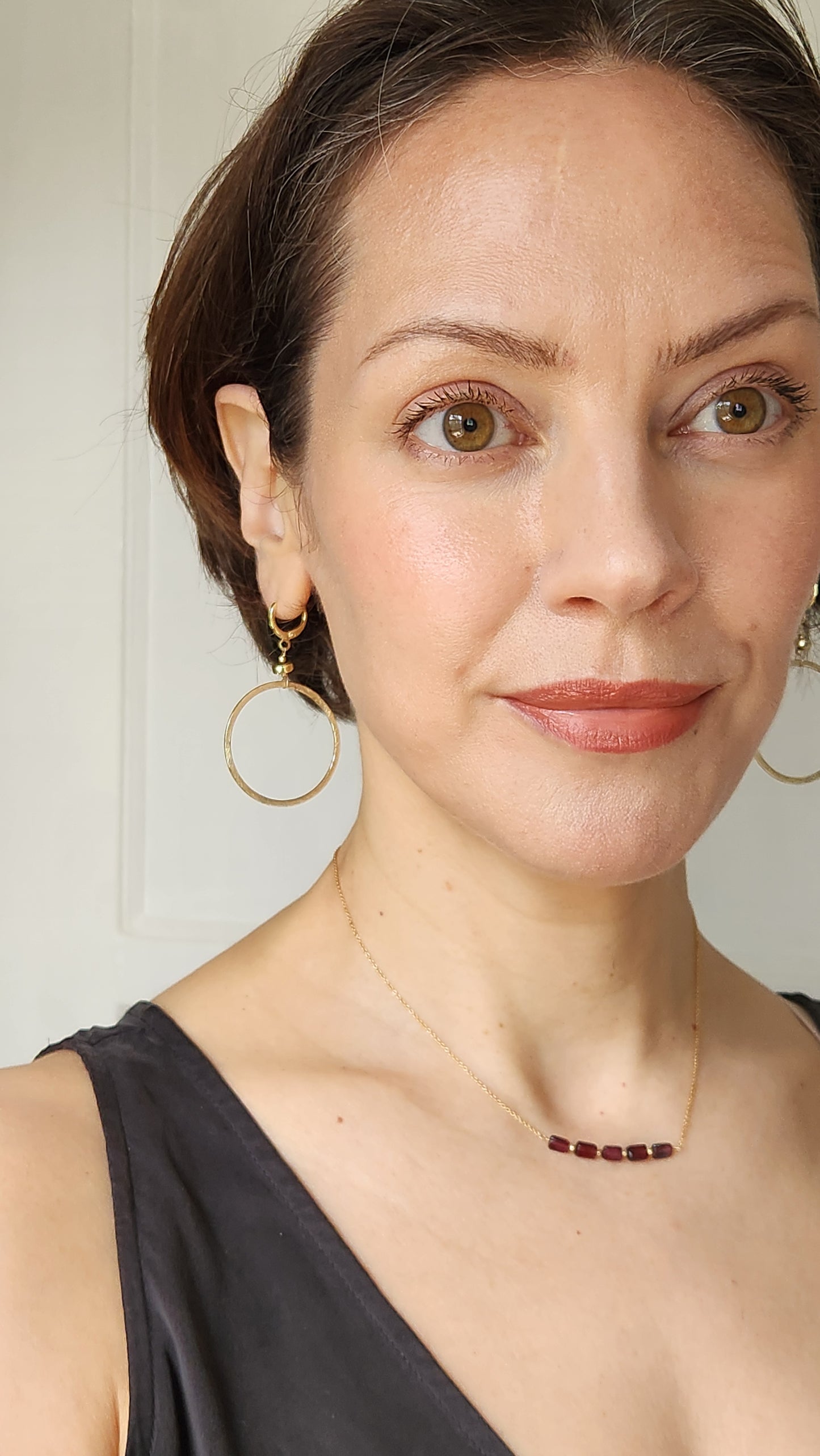 Dramatic Dangle Circle Earrings 18k Gold plated ear clasps