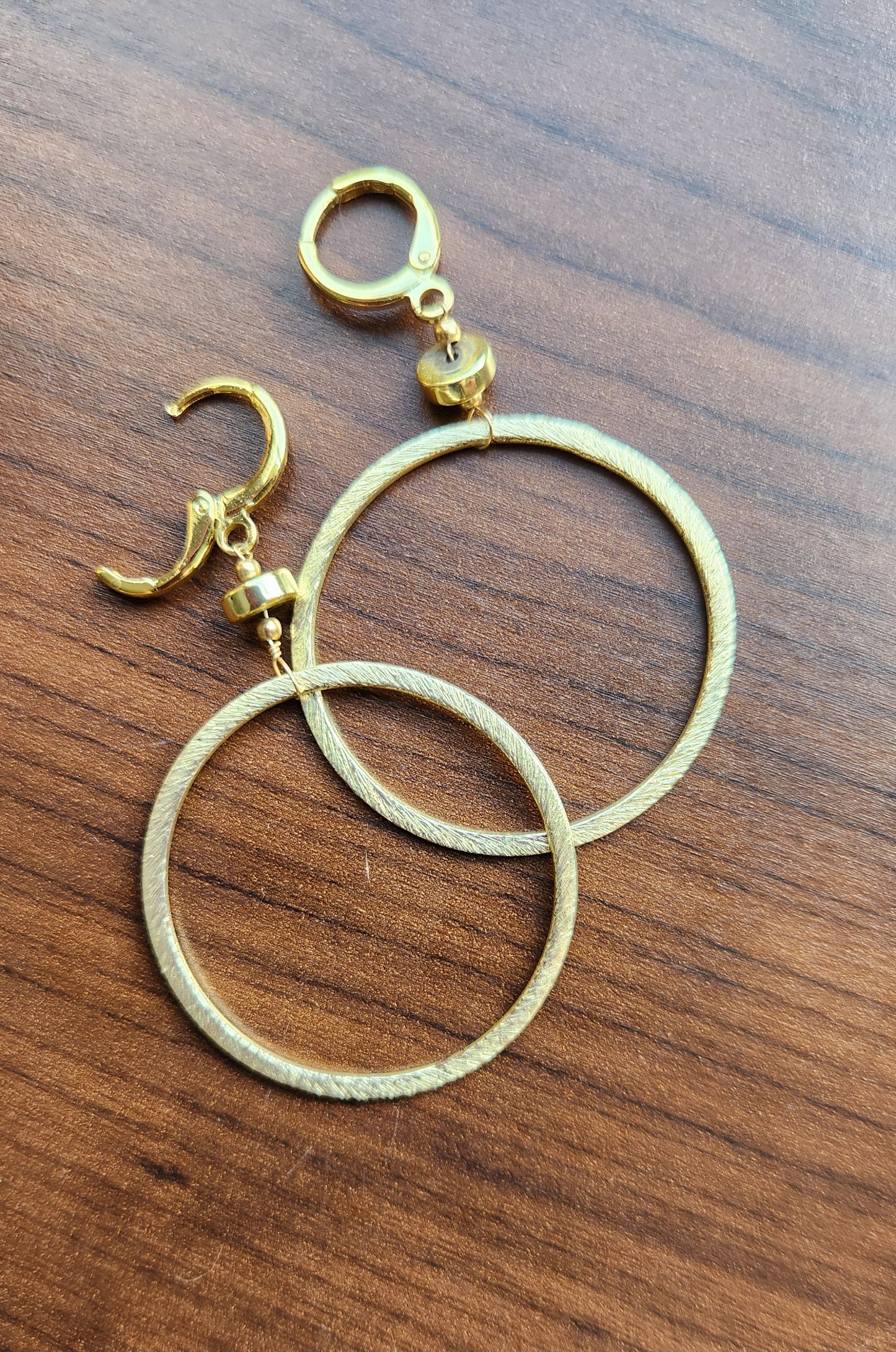 Dramatic Dangle Circle Earrings 18k Gold plated ear clasps