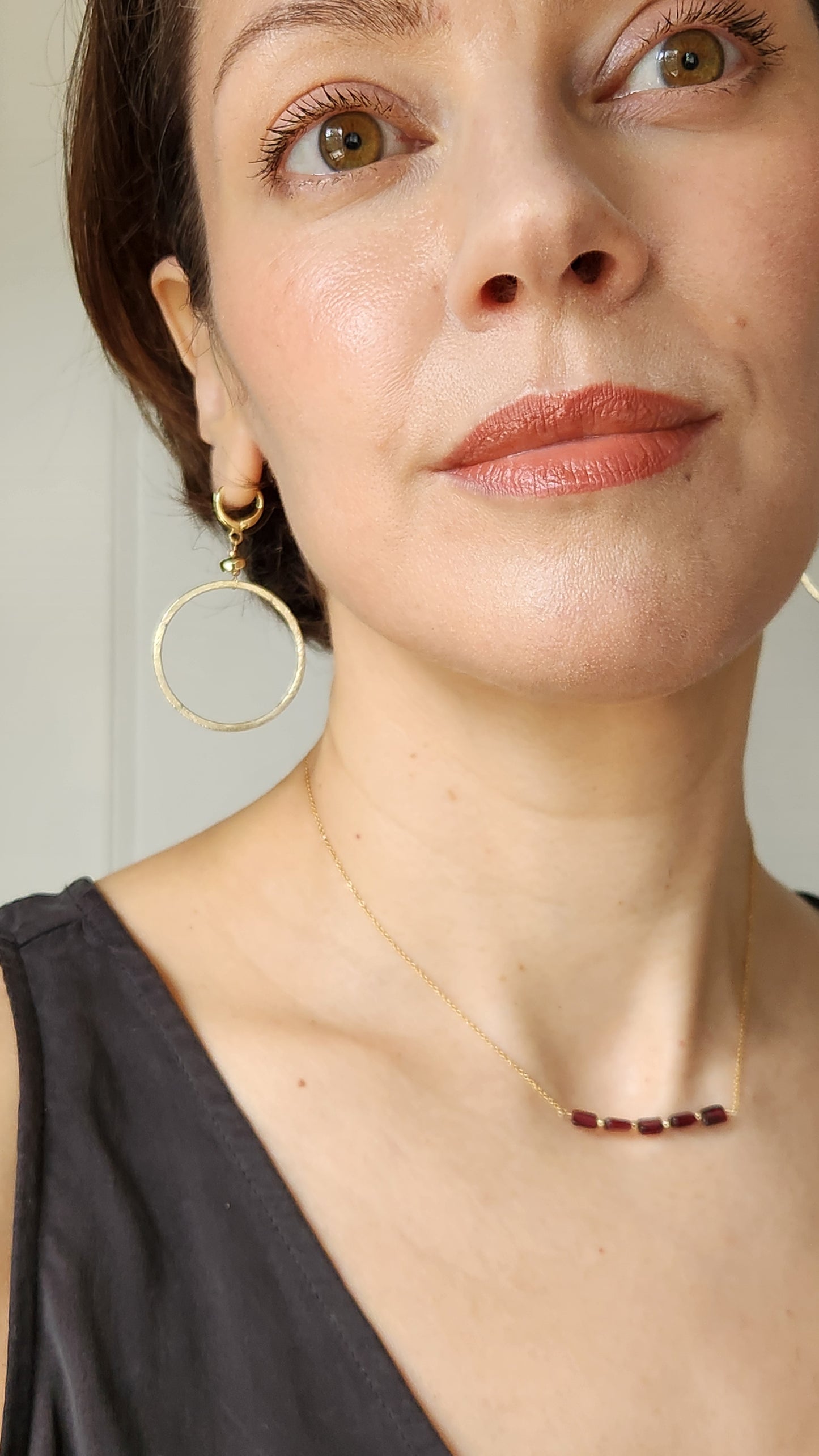 Dramatic Dangle Circle Earrings 18k Gold plated ear clasps