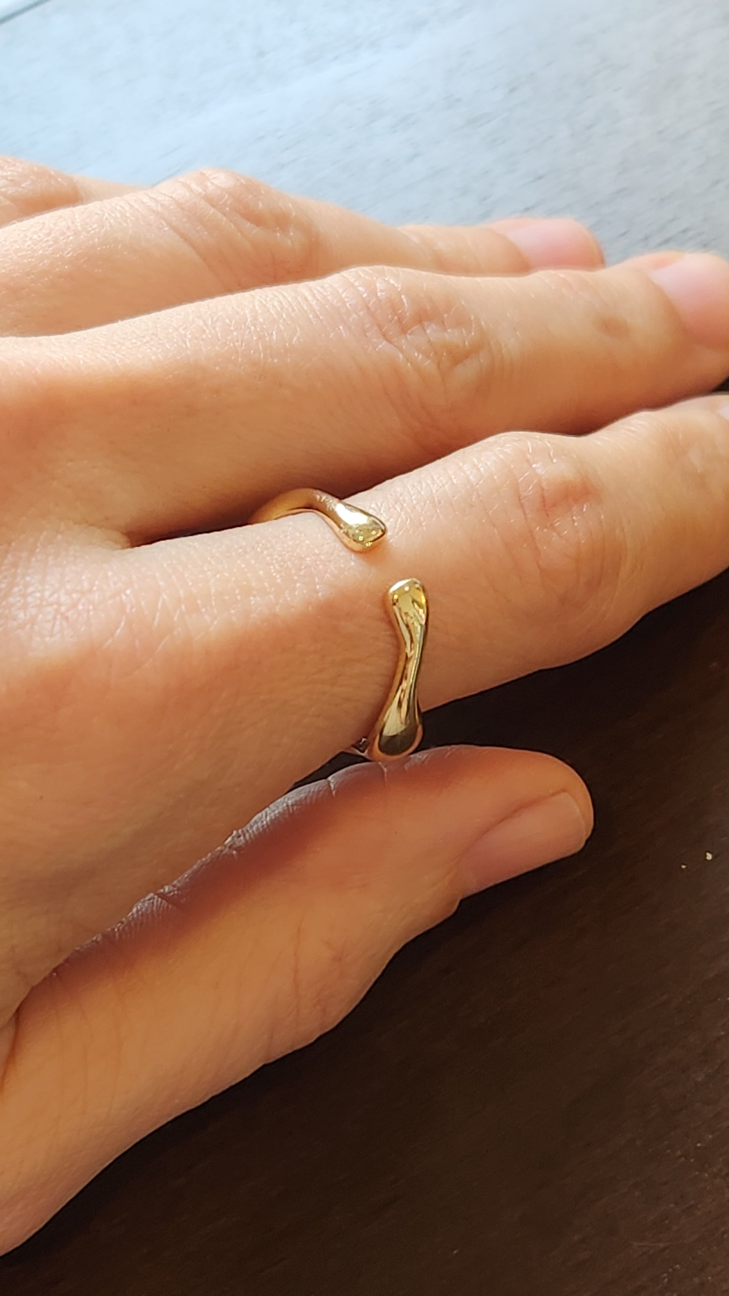 Wave Open Ring 18k Gold Plated