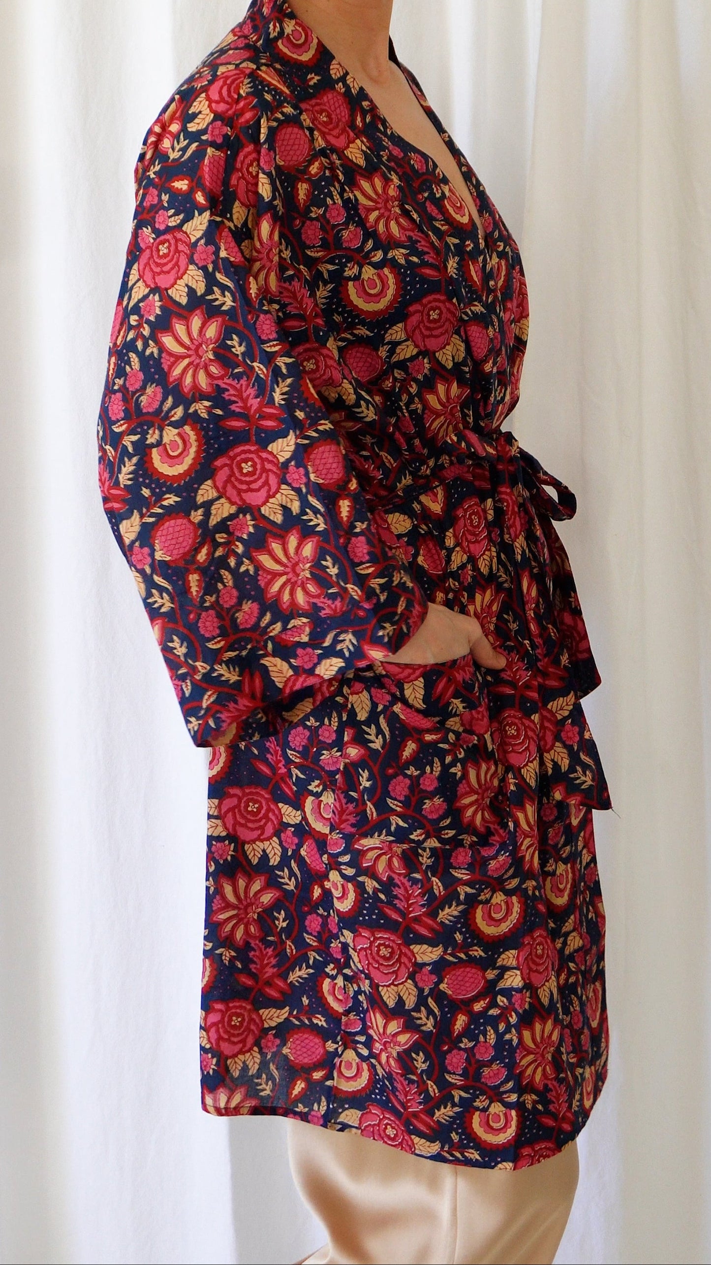 Camila Floral Cotton Dressing Robe