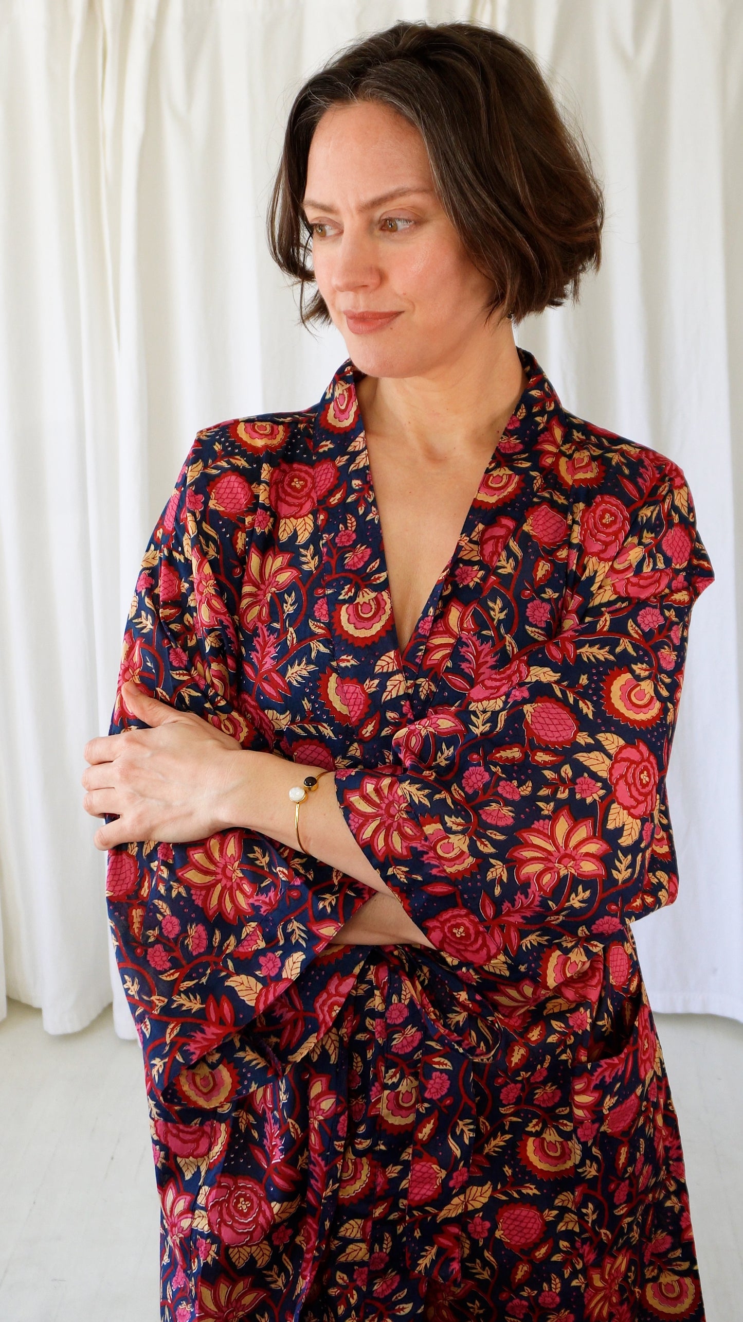 Camila Floral Cotton Dressing Robe