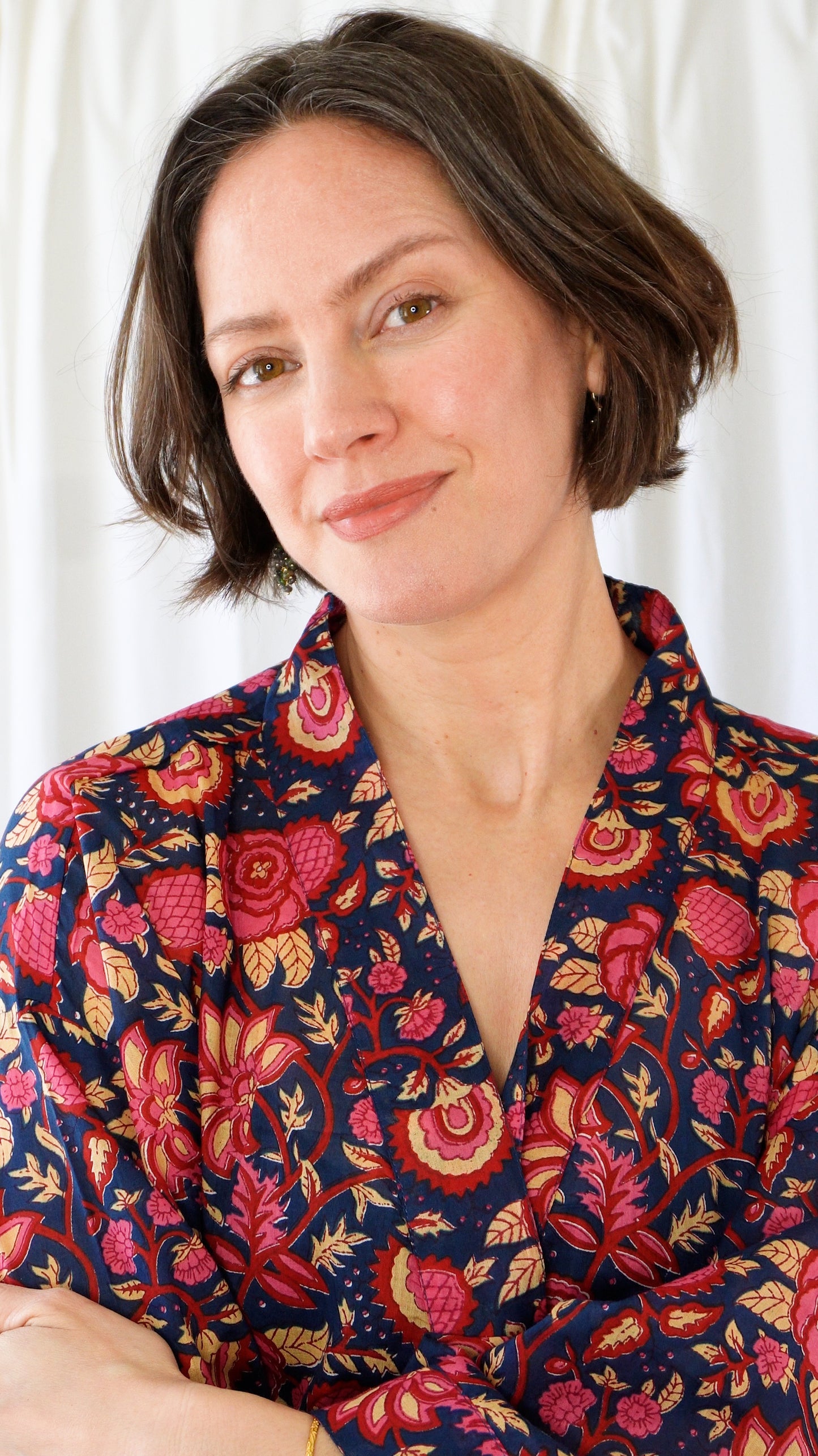 Camila Floral Cotton Dressing Robe