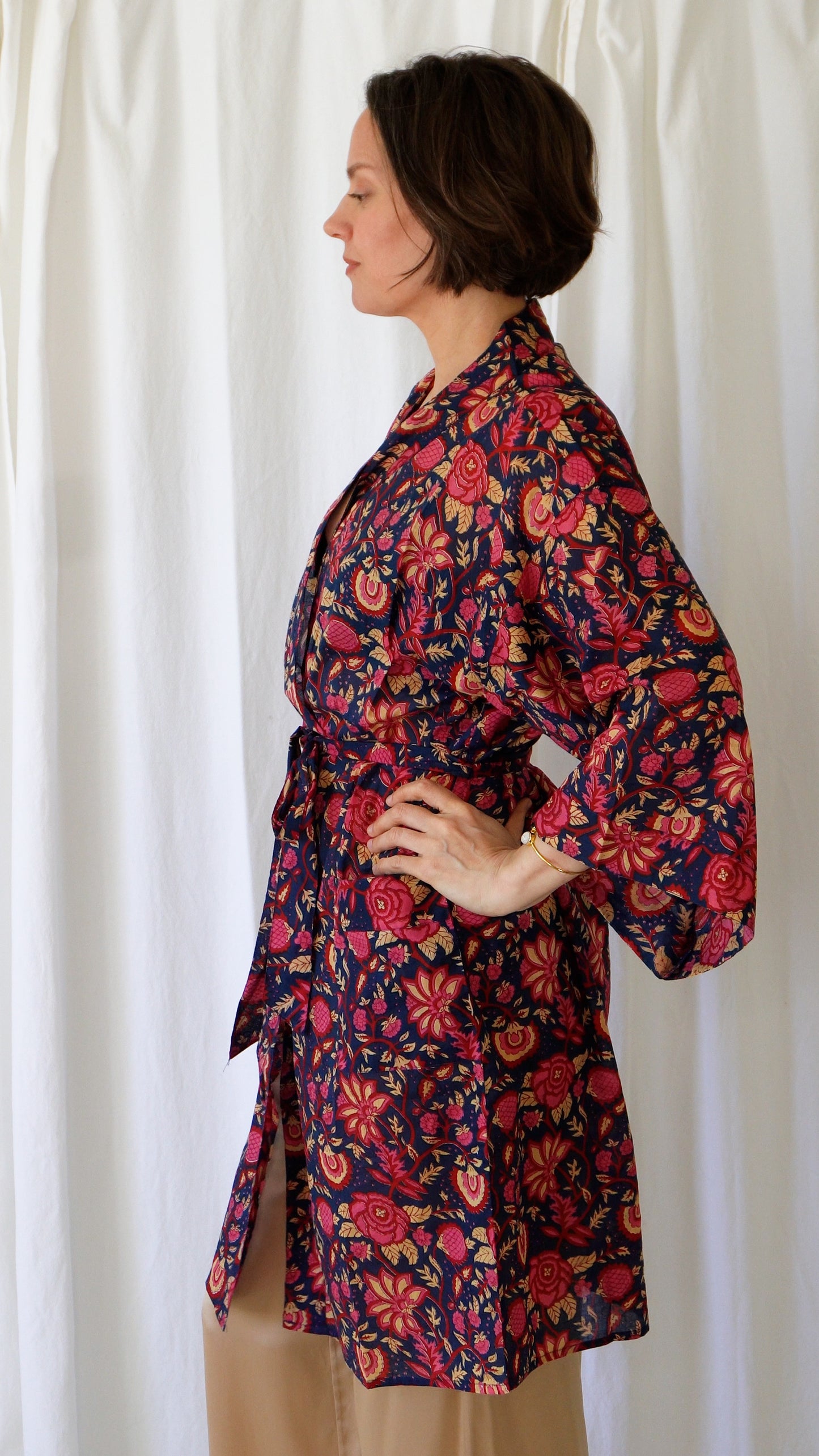 Camila Floral Cotton Dressing Robe