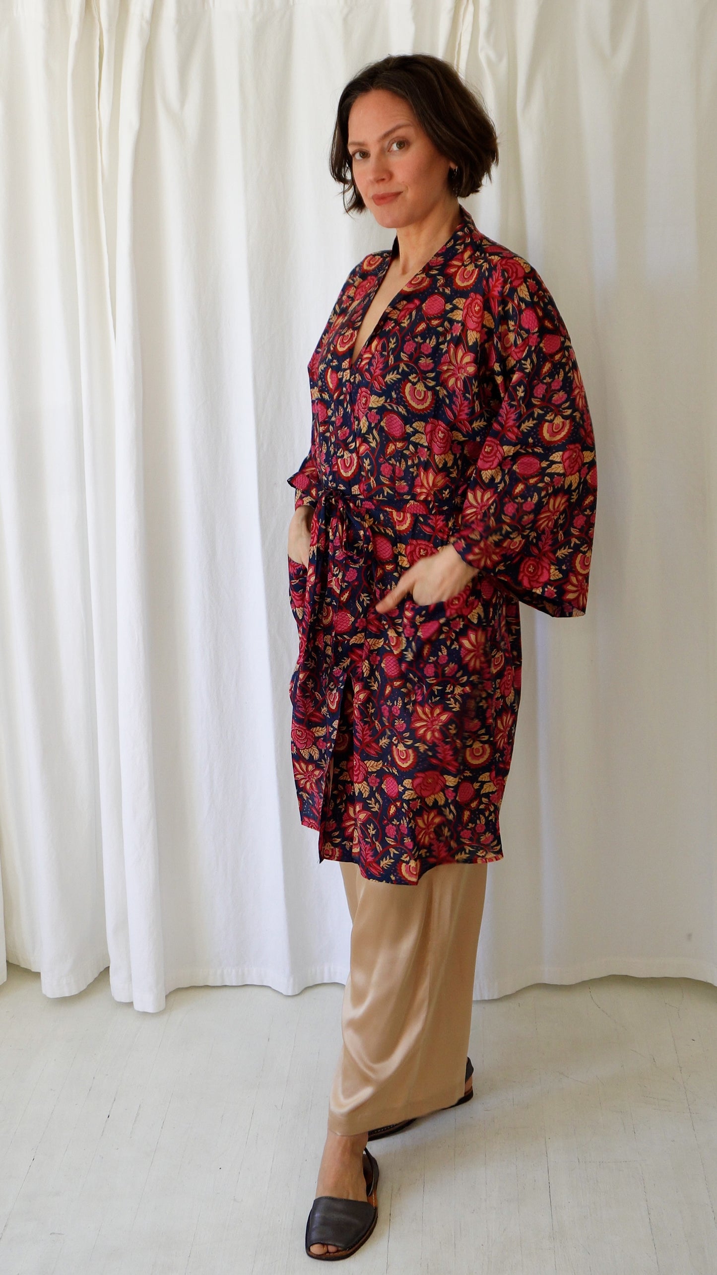 Camila Floral Cotton Dressing Robe