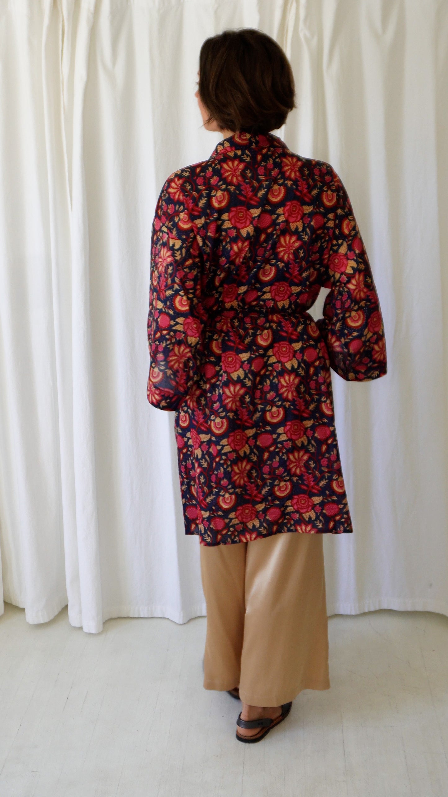 Camila Floral Cotton Dressing Robe