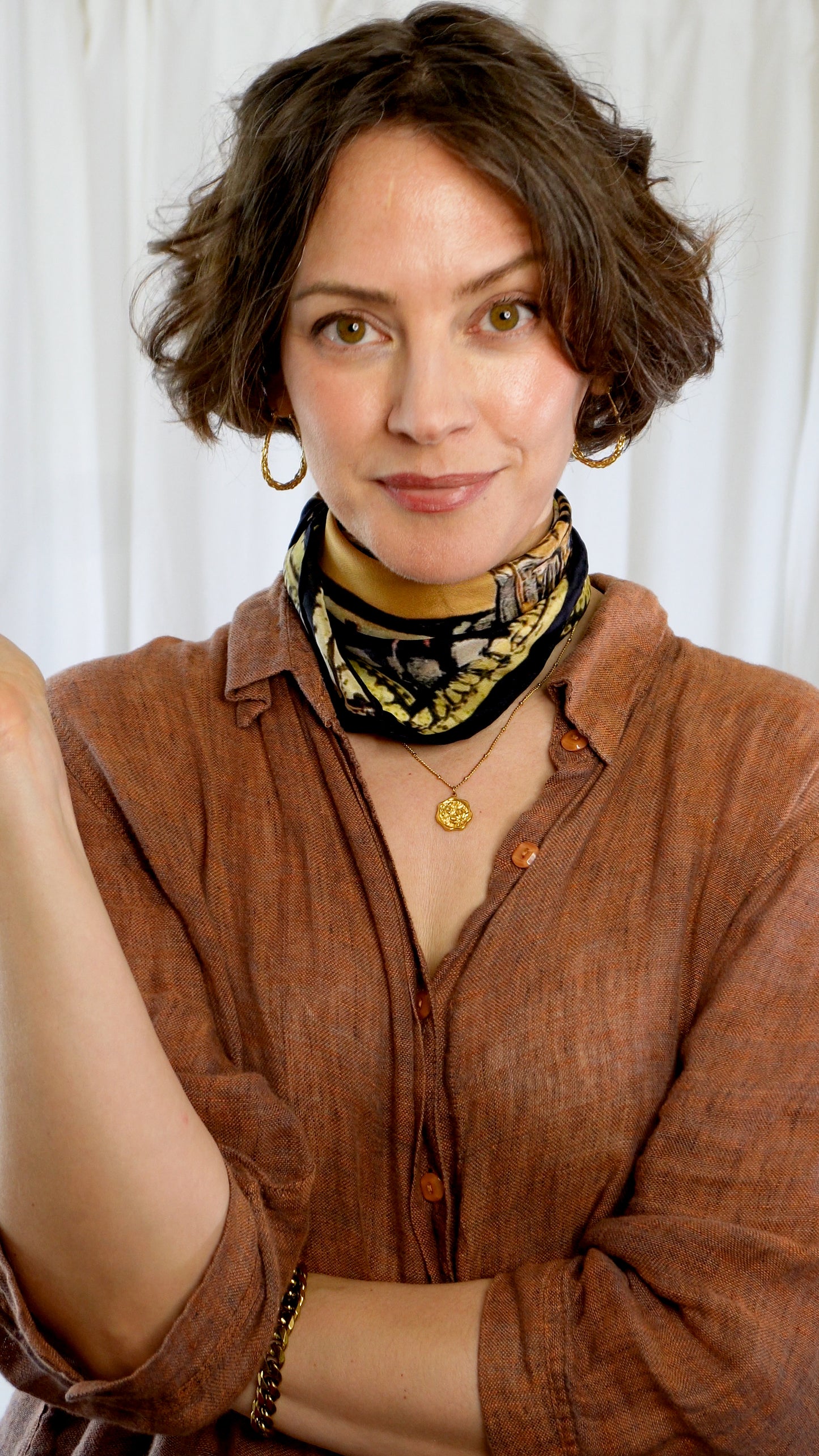 Sasha 100% Silk Scarf | Black Batik | 30" Square | Crepe Silk