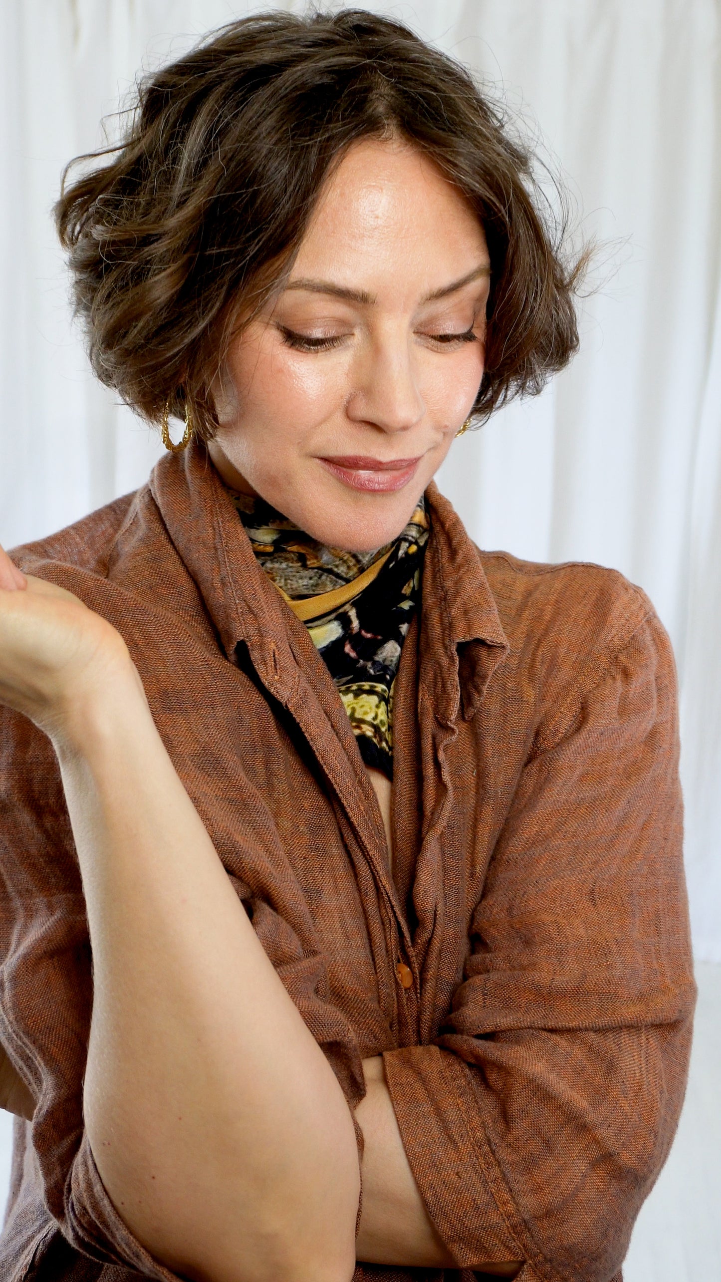 Sasha 100% Silk Scarf | Black Batik | 30" Square | Crepe Silk